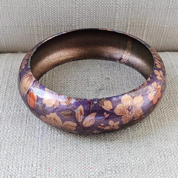 Fashion Wrist Band Cuff Band Bangle Style Bracelet Purple Tone Wrist Jewelry - Picture 5 of 10